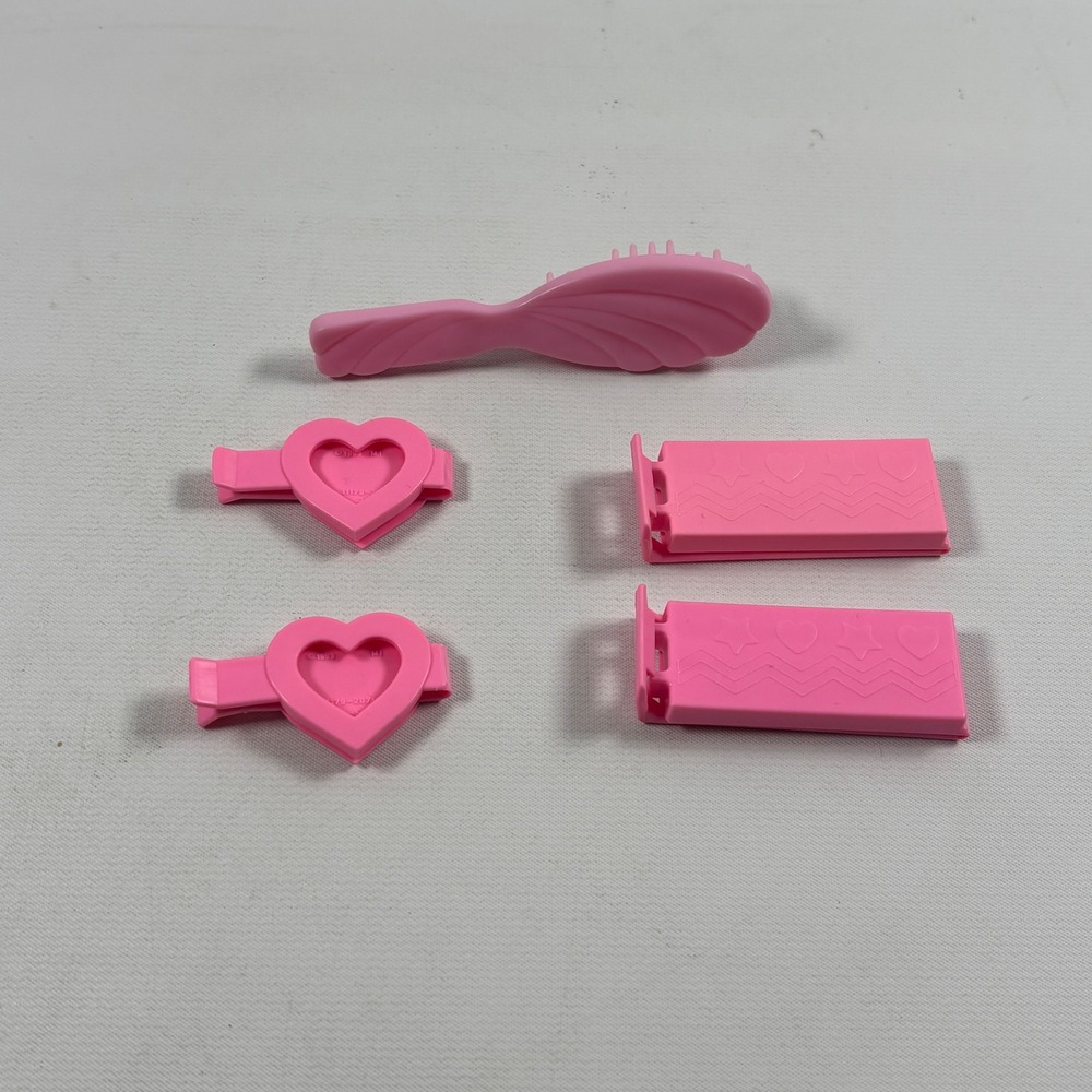 Vintage Cool and Crimp Skipper Accessories Pink Brush Heart Clips Tools 1993